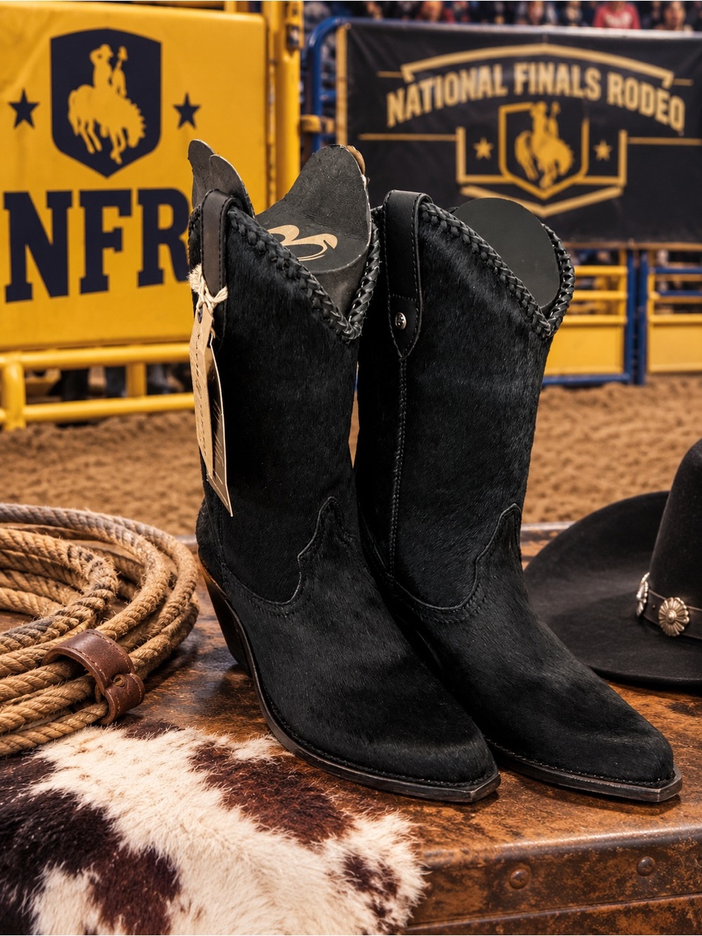 Liberty Black Boots Jazmine Premium Black Hair On Cowhide Leather 6 $455